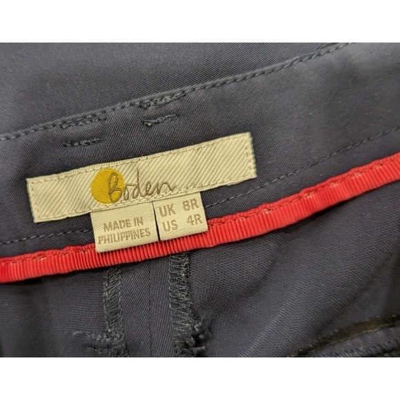 Boden Melina Navy Blue Cotton Paperbag Pants Size 4R - Picture 5 of 5